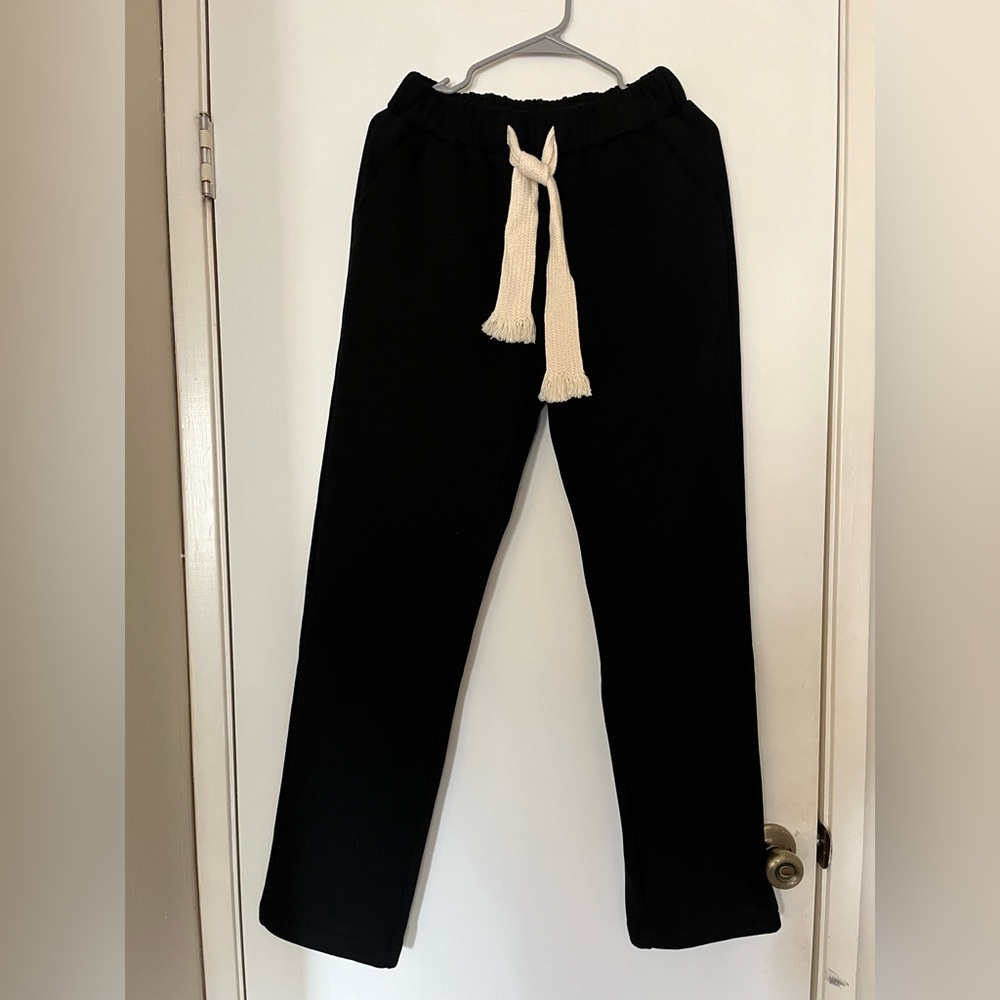 Heavy Cotton Black Lined Pants